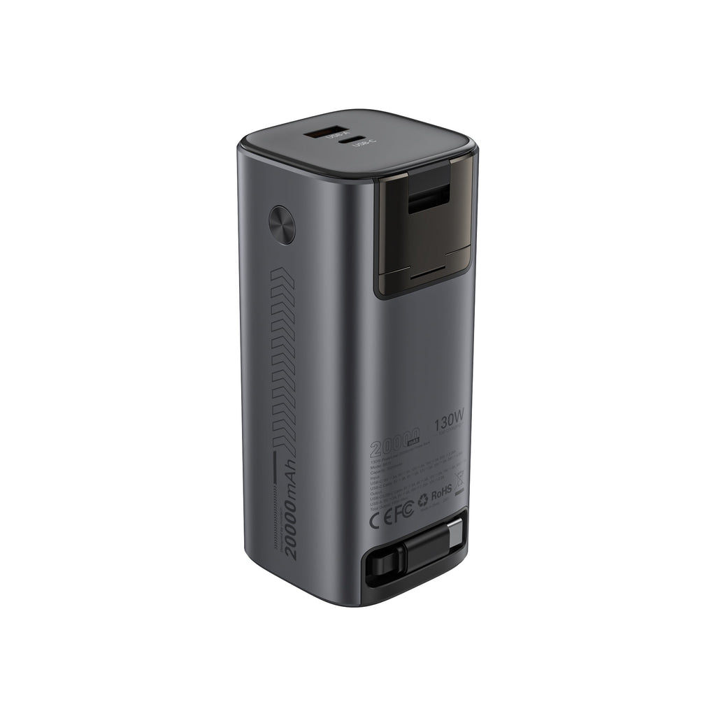 Choetech PowerLeap 20000mAh 130W Built-in USB-C Cable TFT Display Fast Charging Power Bank