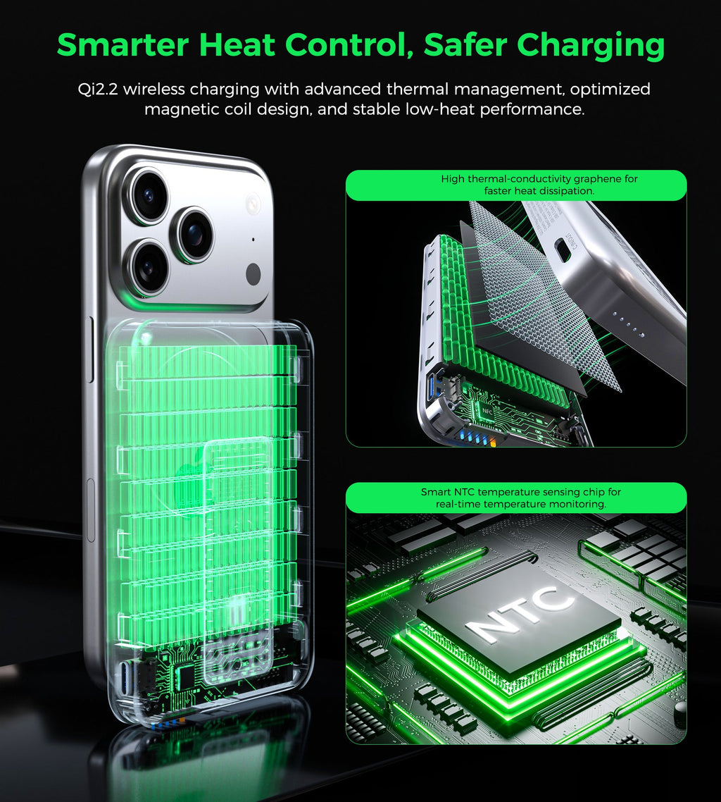 Choetech MagLeap 10000mAh Qi2.2 Certified 25W Magnetic Wireless Charger PD45W Power Bank