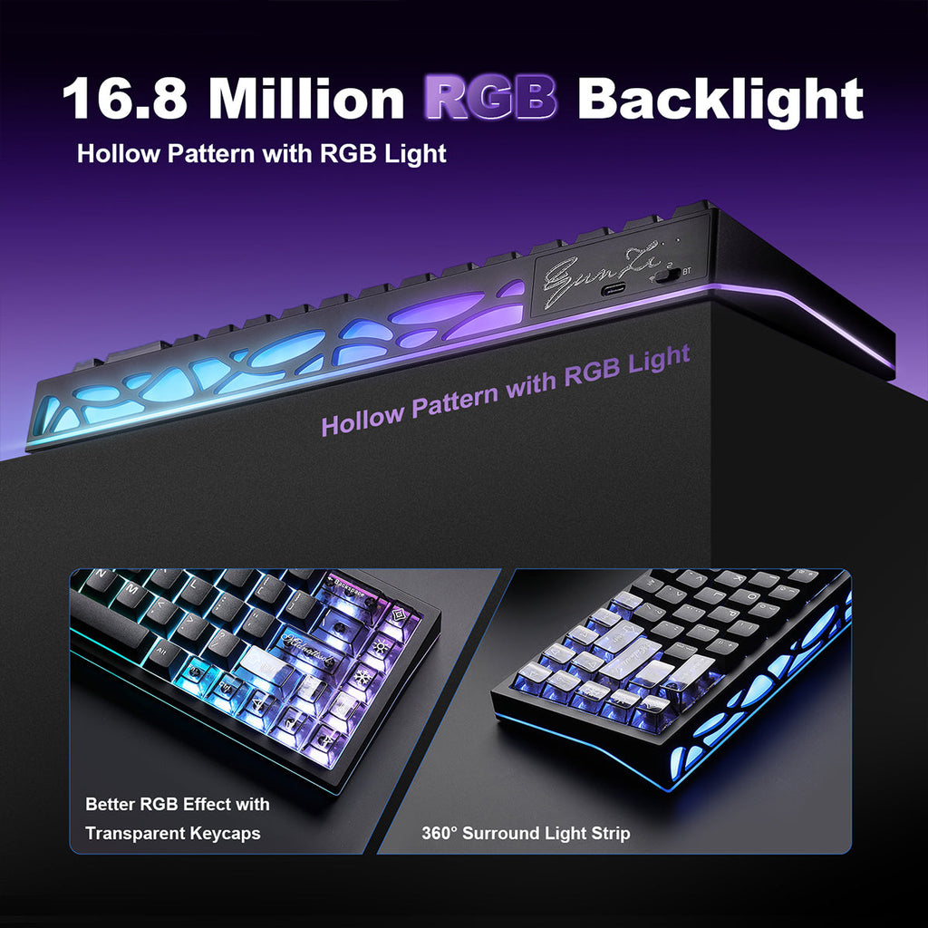 YUNZII AL65 QMK/VIA Hollow Gasket Wireless Mechanical Keyboard