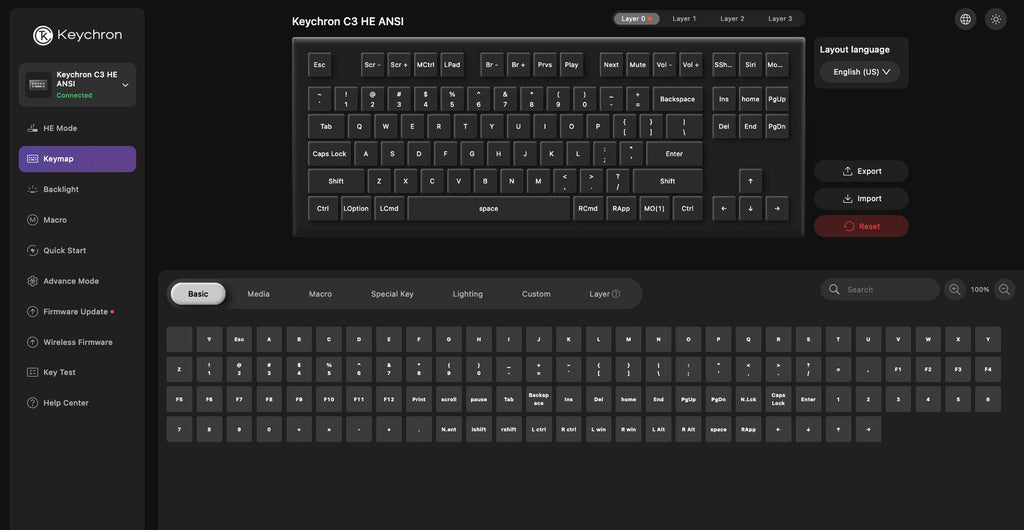 Keychron C3 HE Wired Magnetic Switch Keyboard
