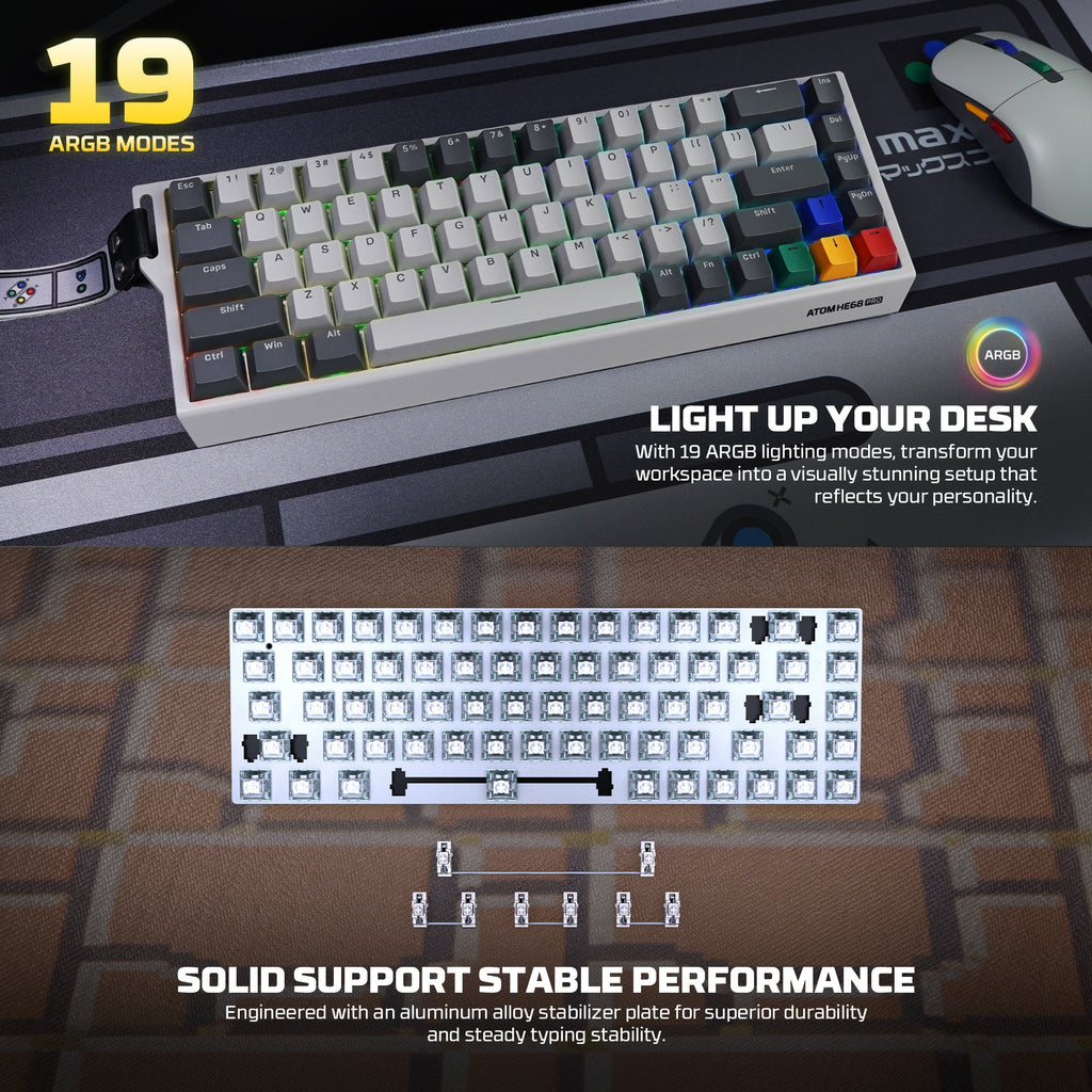 Fantech ATOM HE68 PRO 8K Wireless Magnetic Gaming Keyboard (SUPER MAXFIT)