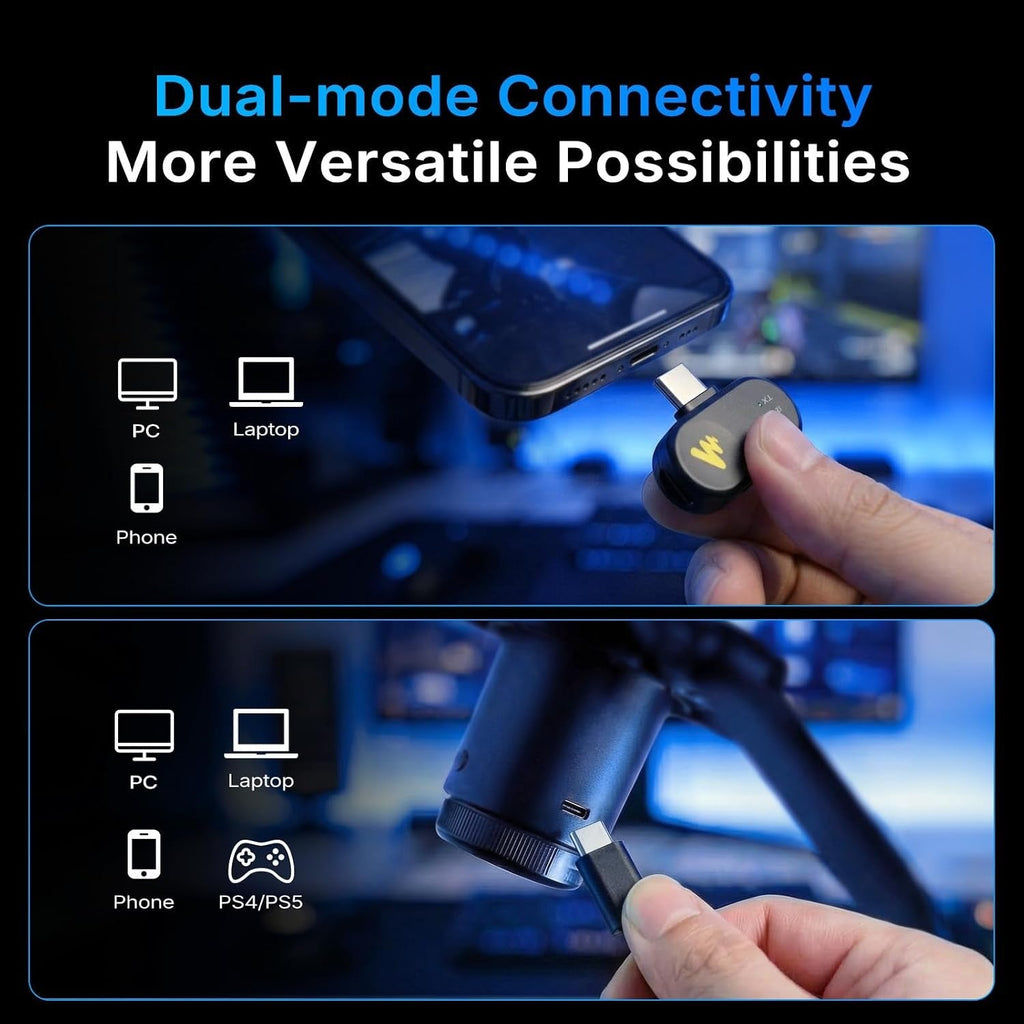 MAONO DGM20WS Wireless RGB Gaming Microphone with Book Arm